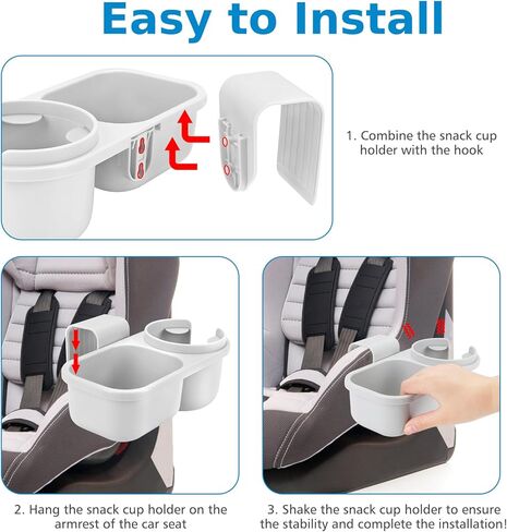Accmor Child Cup Holder Snack Tray for Convertible Car Seats, Stroller Walker Universal Cup Holder Tray for Car Seat, Child Cup Holder Compatible with Most Car Seat Models in Kuwait