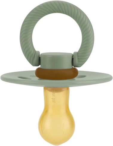 Itzy Ritzy Natural Rubber Pacifiers, Set of 2 – Natural Rubber Newborn Pacifiers with Cherry-Shaped Nipple & Large Air Holes for Added Safety; Set of 2 in Coconut & Toast, Ages 6-18 Months in Kuwait