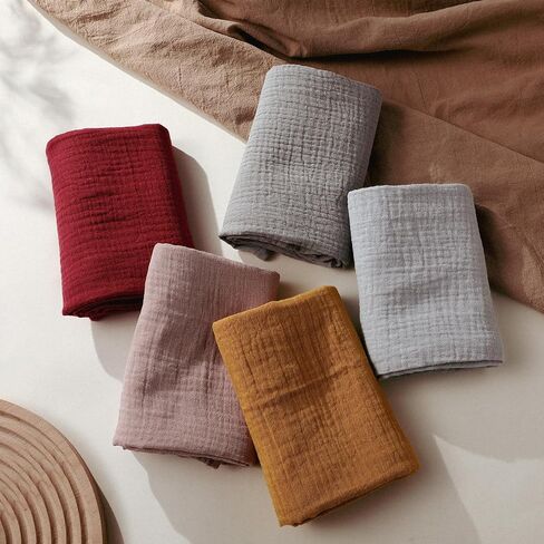 Muslin Receiving Blankets, Neutral Blanket Swaddling for Newborn Boys and Girls, 5 Pack Breathable and Skin-Friendly Swaddle Wrap for Infant Baby (Bright Colors) in Kuwait