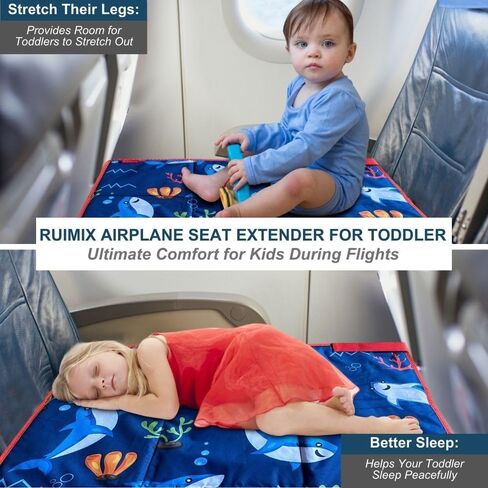 Toddler Airplane Seat Extender | Toddler Airplane Bed | Airplane Kids Bed | Airplane Bed for Toddler | Flyaway Kids Bed Airplane | Airplane Bed for Kids | Must Have (Black Dino) in Kuwait