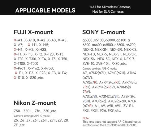 Ttartisan Auto Focus 35mm F1.8 Mark II ، APS-C AF 35mm F/1.8 Lenses for E Mount A7ii A7iii A7iv A7rii A7riii A7RIV A7RV A7S A7SII A7SII 3n in Kuwait