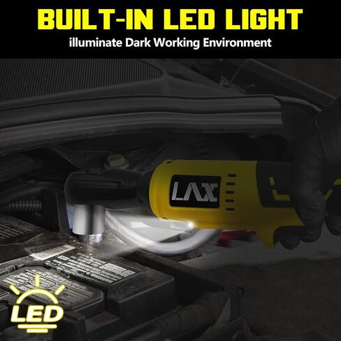 3/8 "Cordless Ratchet Wrchench متوافق مع بطارية DeWalt 20V Max ، 45 قدمًا 400 رطل 400 دورة في الدقيقة ، مجموعة Ratchet Electric ، مسبحة متغيرة السرعة ، محولات 1/4" ، 3 "شريط تمديد و 7 مآخذ (أداة فقط) in Kuwait