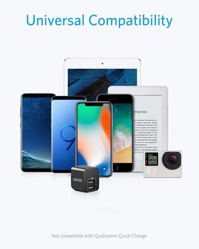 شاحن USB ، ANKER 2-PACK PORT 12W ADAPTER ADAPTER CORGER ، USB Charger مع قابس قابل للطي ، لبنة صندوق الشحن ، مكعب لـ iPhone 15 14 13 12 11 Pro Max ، Galaxy S22 S21 Note 20 ، HTC ، Moto ، LG in Kuwait