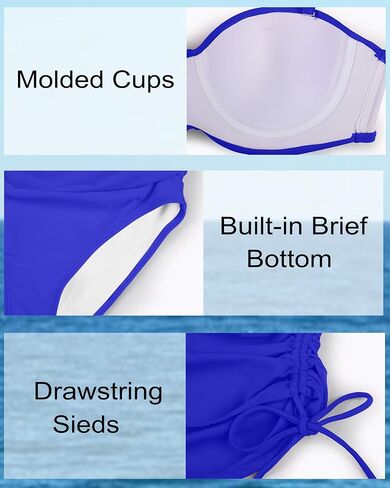 XUNYU المرأة عالية الخصر بيكيني مجموعات 2 قطعة Ruched ملابس السباحة رفع العصابة ثوب السباحة مع الرباط السباحة التنانير in Kuwait