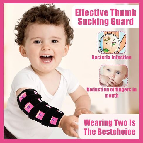 2 Pcs Thumb Sucking Deterrent, Dinosaur Elbow Thumb Guard for Thumb Sucking, Nail Biting Treatment for Kids Prevention Anti Nose Picking for Boys Girls Finger Sucking Prevention in Kuwait