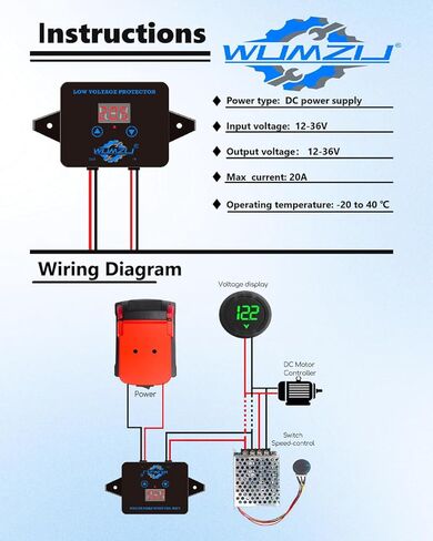 Power Wheel Battery Adapter Converter Kit Fit for Ryobi 18V Battery, DIY Upgrade Ride On Car for Kids with Low Voltage Protector Voltage Display Speed Controller Fuse and Wire Terminals in Kuwait