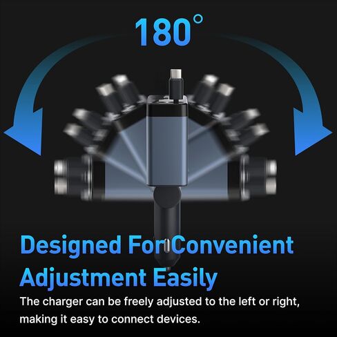 Retractable Car Charger, 4 in 1 Fast Car Phone Adapter 66W, Retractable Cables and USB Car Charger,Compatible with iPhone 15/14/13/12/11/10,iPad,Galaxy and Multiple Devices,Pixel(Charger and Cables) in Saudi Arabia