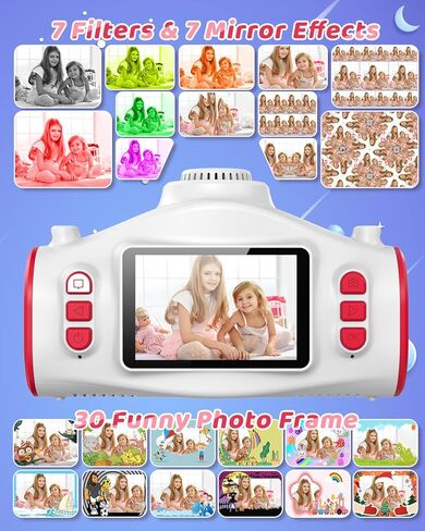 كاميرا للأطفال ، كاميرا للأطفال مع ترايبود ، إسقاط الدعم ، التصوير الفوتوغرافي 48 ميجابكسل ، تسجيل فيديو 1080 بكسل ، هدايا عيد ميلاد الكاميرا الرقمية للأطفال للبنين الفتيات 3+ (وردي) in Kuwait