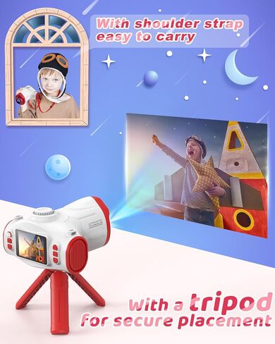 كاميرا للأطفال ، كاميرا للأطفال مع ترايبود ، إسقاط الدعم ، التصوير الفوتوغرافي 48 ميجابكسل ، تسجيل فيديو 1080 بكسل ، هدايا عيد ميلاد الكاميرا الرقمية للأطفال للبنين الفتيات 3+ (وردي) in Kuwait