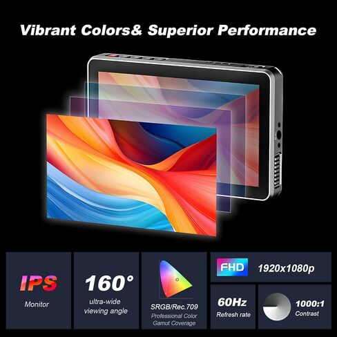 VILTROX DC-X3 6" Camera Field Monitors DCX3 for DSLR Touchscreen External Monitor 4k 2000nits X3 Monitor for Sony Canon Nikon 3D LUT 1920x1080 IPS with Sunshield 2200 MAh Battery in Kuwait