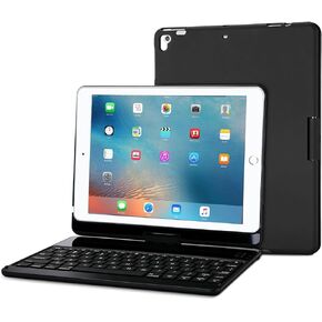 Keyboard Case for iPad 9.7 2018/2017 (Old Model), 360 Degree Rotation Swivel Cover Case with Wireless Keyboard for iPad 9.7 Inch 6th / 5th Gen/iPad Pro 9.7 2016, iPad Air 2/iPad Air 1-Black