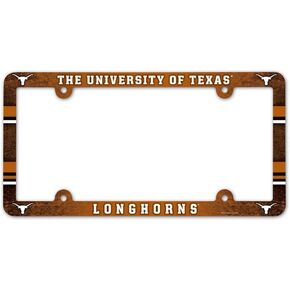 إطار لوحة ترخيص ملون بالكامل من NCAA Texas Longhorns، لون الفريق، مقاس واحد