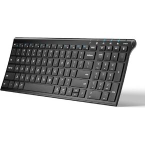 iClever BK10 Bluetooth Keyboard, Wireless Bluetooth Keyboard, Rechargeable Bluetooth 5.1 Multi Device Keyboard with Number Pad Full Size Stable Connection for Mac, Windows, iOS, Android, Laptop
