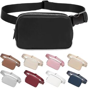 Belt bag for Running Fanny Pack for Women,Crossbody Lulu Waist Pack Lemen Bag with Adjustable Strap, Everywhere Belt Bag for Travel Outdoors Running Hiking(Black2)