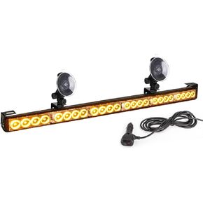 First Responder Blue Emergency Strobe Lights For Firefighters Police Fire Vehicles LED Warning Light Bra 6 Block 27 Inch 13 Flash Patterns With Cigar Lighter Safety for Rear Window
