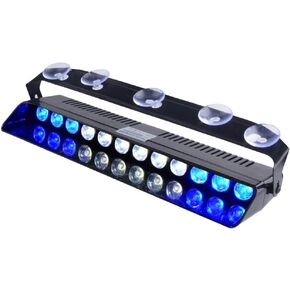 ضوء الطوارئ LED الأزرق لمركبات رجال الإطفاء المتطوعين EMT لإنفاذ القانون POV سيارات الشرطة، 16 نمطًا وامضًا للسطح الداخلي والزجاج الأمامي والإضاءة التحذيرية للنافذة الخلفية