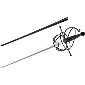 النسخ المتماثلة من مستودع الأسلحة من عصر النهضة سيف سيف إسباني حلزوني حلزوني أسود، مقاس 43.5 بوصة بشكل عام، أسود in Kuwait