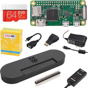 Raspberry Pi Zero W (Wireless) Complete Starter MAX Kit with Premium Black Case (64GB Edition)