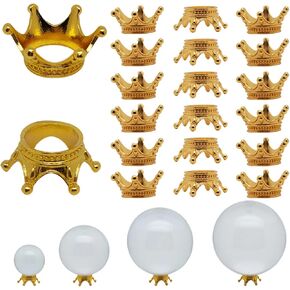 20 قطعة حامل كروي صغير على شكل تاج كريستالي للأحجار عرض حامل كروي معدني لكرة الكريستال والتنس والرخام والمجموعات 20-100 مم (20 ذهبي) in Kuwait