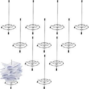 10PCS Receipt Holder Spike, 3.3x6.3 Inch Receipt Spike Ticket Stabber for Restaurant Office Home, Stainless Steel Bill Fork for Memo Food Order Paper Stand Supplies