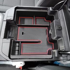 Full Size Center Console Organizer Tray Compatible with 2019-2022 Chevy Silverado/GMC Sierra 1500 and 2020-2022 2023 Silverado/Sierra 2500HD 3500HD Accessories -Full Console w/Bucket Seats ONLY, Black