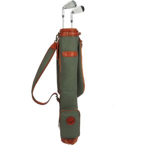 Tourbon Vintage Golf Club Carry Bags Travel Case - Canvas and Leather