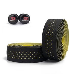BOLANY Handlebar Tape for Road Bike, 2 Roll PU Surface EVA Foam Bar Tapes with End Plugs