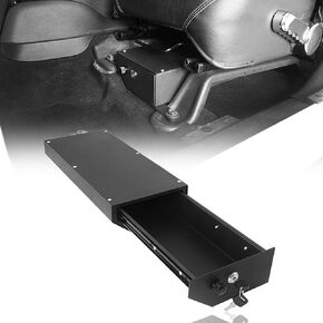 Hooke Road JK Wrangler Under Seat Lock Box Security Locking Storage for Jeep JK Wrangler 07-10 2-Door & 07-18 4-Door,Driver Side (Does not fit 2011-2018 Wrangler 2-Door)