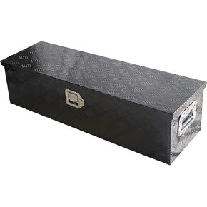 48 * 18 * 18 Aluminum Heavy Duty Diamond Plate ToolBox Chest Box Pick Up Truck Bed RV Trailer Toolbox Storage Organizer with T-Handle Latch Dual Lock Keys - Silver