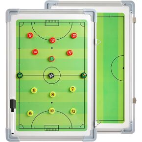 Soccer Coaching Tactical Board, Portable Magnetic Football Coach Blackboard Futsal Tactics Strategy Board - Sport Gift Training Assistant Equipment KIt with Player Markers, Pen and Eraser