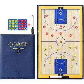 Portable Basketball Coaching Board Basketball Coaches Tactical Clipboard Strategy Blackboard with Player Markers, Erase, Pen - Basketball Gift Sporting Goods Training Assistant Equipment KIt