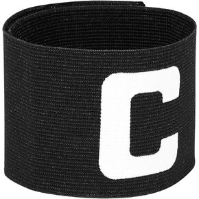 Soccer Captain Armband Football Bands Elastic Soccer Captain Arm Bands Adjustable Soccer Rugby Basketball Player Bands for Adult Youth (Black)