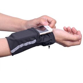 Thick Wrist Wallet Cell Phone Holder with Zipper Pocket- Securely Carry Credit Cards, Keys, Cash, ID- Perfect for Travel & Sports - Running, Walking, Jogging, Hiking, Cycling, Fishing