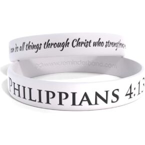Reminderband - Philippians 4:13 100% Silicone Wristband - Silicone Rubber Bracelet - Christian Religious Events, Gifts, Motivation, Support, Causes, Fundraisers, Awareness - Men, Women, Kids
