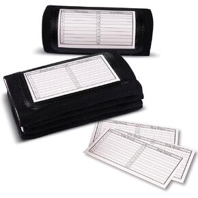 Quarterback (QB) Play Single Window Wristband - Adult Size - Pro Football Armband Playbook - 5 Pack (Black)