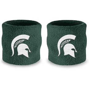 College Wrist Sweatbands - Athletic Cotton Terry Cloth Wrist Bands for School Basketball, Tennis, Football, Baseball (Pair)