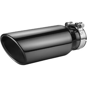 A-KARCK Black Chrome Exhaust Tips 3.5" Inlet, 3.5" Inlet 5"Outlet 12" Length Clamp on Universal Never Fading Stainless Steel Muffler Tip