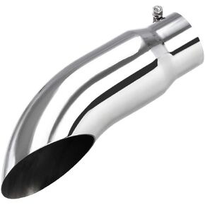 Upower Diesel Exhaust Tip Turn Down 4 inch inlet 5" outlet diameter 16" Long Stainless Steel 304 Bolt On Tailpipe