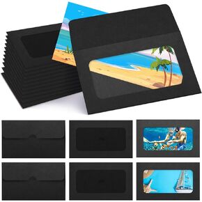 60 Pack Window Gift Card Envelopes Sleeves Blank Holders 3.9 x 2.4 Inch for Greeting Card Mailing Envelopes(White)