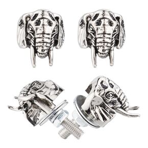 Anti-Theft License Plate Screws Motorcycle License Frame Bolts Nuts Unique Car Plate Screws Bolts for Most Vehicle Motorcycle 4 Pcs (Silver 1)