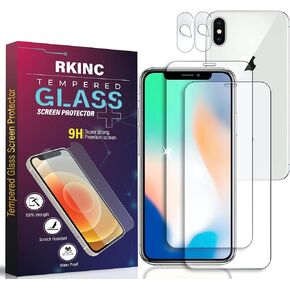 Screen Protector [2 + 2 Pack] for iPhone XS 5.8-Inch, Tempered Glass Film Screen Protector & 2 Camera lens Protector [LifetimeWarranty][Anti-Scratch][Anti-Shatter]
