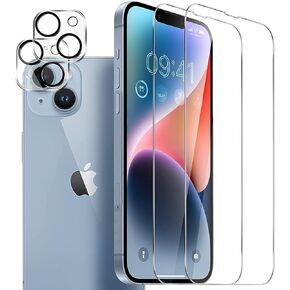 Premium Matte Screen Protectors With Camera Lens Protection For iPhones | 9H Hardness, Ultra Resistant, Bubble Free, Tempered Glass - 2 Pack (IPhone 14 Pro Max)