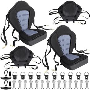 2 Pack Kayak Seats Comfortable Thickened Padded Deluxe Canoe Seat with Adjustable Straps and Cushioned Backrest for Sit-On-Top Boat Fishing, Touring, and Recreational Kayaking