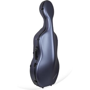 Crossrock Ultra Carbon Fiber Case fits 4/4 Full Size Cello, Super Lightweight as 6 lb, with Protective Cover, Outside Music Pouch, Combination Lock-Woad Blue (CRF7000CEFWB)