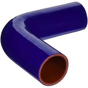 HPS HTSEC90-200-BLUE Silicone High Temperature 4-ply Reinforced 90 degree Elbow Coupler Hose, 55 PSI Maximum Pressure, 3.5" Leg Length on each side, 2" ID, Blue