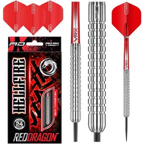 RED DRAGON Hell Fire A 22g, 24g - Tungsten Steeltip Darts Set with Flights & Shafts