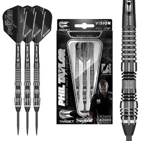 Phil Taylor Power 8-Zero Black P8Z4 80% Tungsten Steel Tip Darts Set