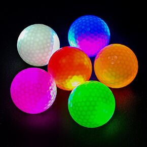 Mile High Life | Glow in The Dark Golf Balls | 6 pcs Glowing Golf Balls | Waterproof Light Up Golf Ball for Men Women | 40 Hours Lighting Life Span| Six Assorted Colors