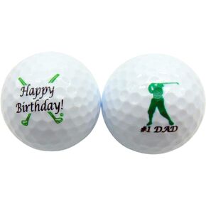 Westmon Works Dad Birthday Golf Ball Novelty Pack for #1 Golfer Father, Set of 2