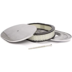 Company R6020-1 12" x 2" Oval Plain Polished Aluminum Air Cleaner
